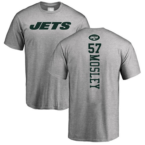 New York Jets Men Ash C.J. Mosley Backer NFL Football #57 T Shirt->youth nfl jersey->Youth Jersey